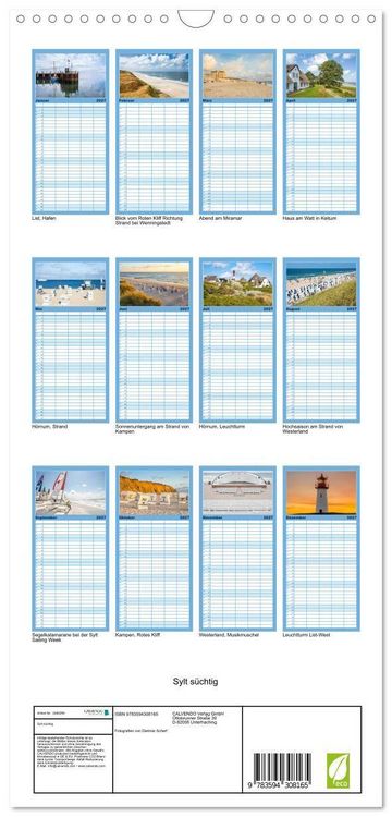 Produktbild: Familienplaner 2027 - Sylt s&uuml;chtig mit 5 Spalten (Wandkalender, 21 x 45 cm) CALVENDO