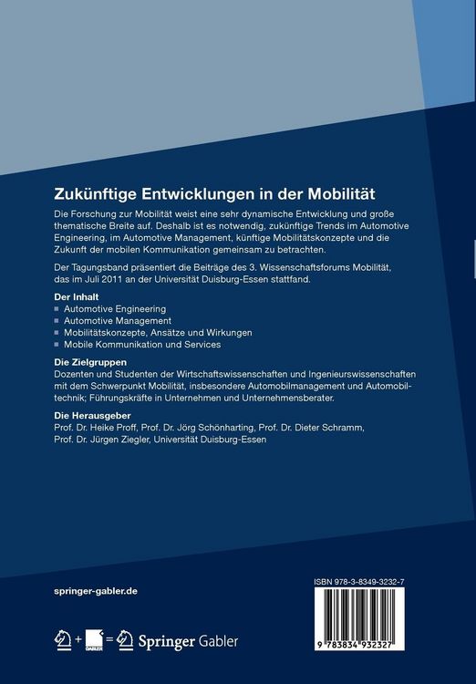 Produktbild: Zuk&uuml;nftige Entwicklungen in der Mobilit&auml;t