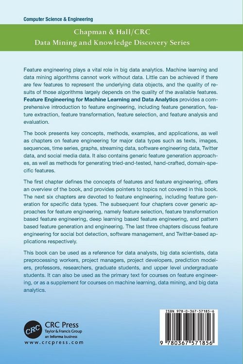 Produktbild: Feature Engineering for Machine Learning and Data Analytics