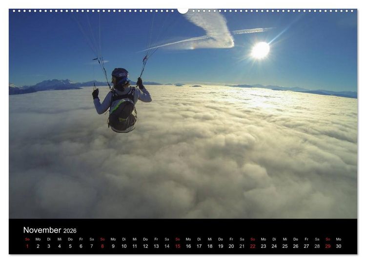 Produktbild: Paragliding - zwischen Himmel und Erde (Wandkalender 2026 DIN A2 quer), CALVENDO Monatskalender