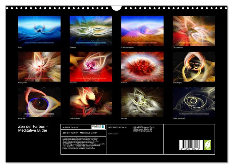 Produktbild: Zen der Farben - Meditative Bilder (Wandkalender 2026 DIN A3 quer), CALVENDO Monatskalender