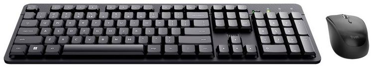 Produktbild: Trust ODY II Bluetooth&reg; Tastatur, Maus-Set mit numerischer Tastatur Deutsch, QWERTZ Schwarz
