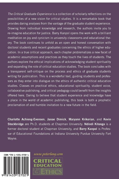 Produktbild: The Critical Graduate Experience