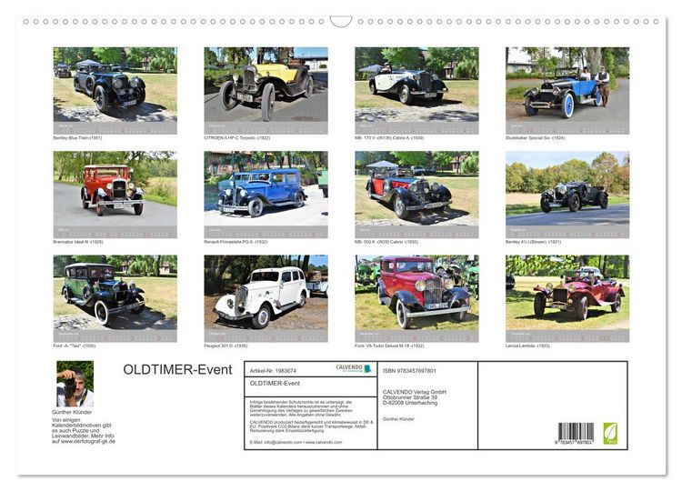 Produktbild: OLDTIMER-Event (Wandkalender 2026 DIN A2 quer), CALVENDO Monatskalender