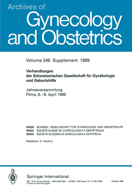 Produktbild: Verhandlungen der Schweizerischen Gesellschaft f&uuml;r Gyn&auml;kologie und Geburtshilfe