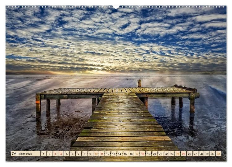 Produktbild: Friesland - Watt und Nordsee (Wandkalender 2026 DIN A2 quer), CALVENDO Monatskalender
