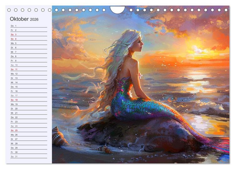 Produktbild: Meerjungfrauen. Zauberhafte Nixen-Paintings (Wandkalender 2026 DIN A4 quer), CALVENDO Monatskalender