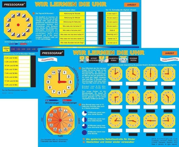 Produktbild: PRESSOGRAM Zaubertafel - Wir lernen die Uhr