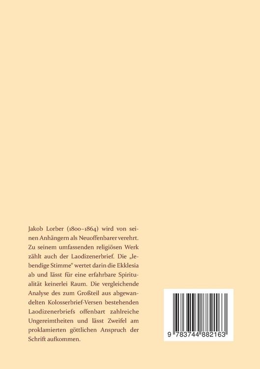 Produktbild: Jakob Lorbers Laodizenerbrief
