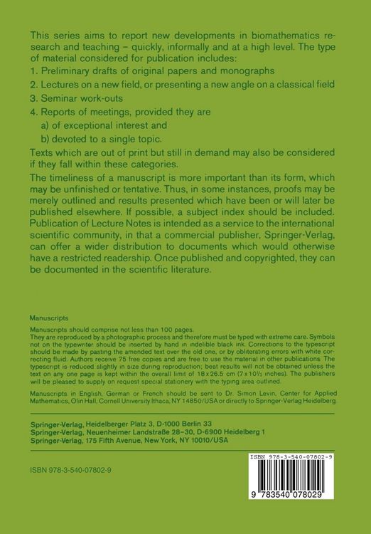 Produktbild: Mathematical Models in Medicine
