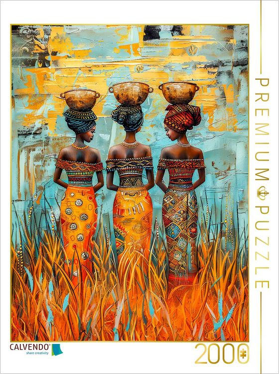 Produktbild: CALVENDO Puzzle Drei afrikanische Frauen mit Wasserschalen auf dem Kopf | 2000 Teile Lege-Gr&ouml;&szlig;e 90x67cm Foto-Puzzle f&uuml;r gl&uuml;ckliche Stunden