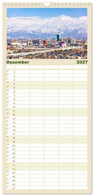 Produktbild: Familienplaner 2027 - Japan - Im Land der aufgehenden Sonne. mit 5 Spalten (Wandkalender, 21 x 45 cm) CALVENDO