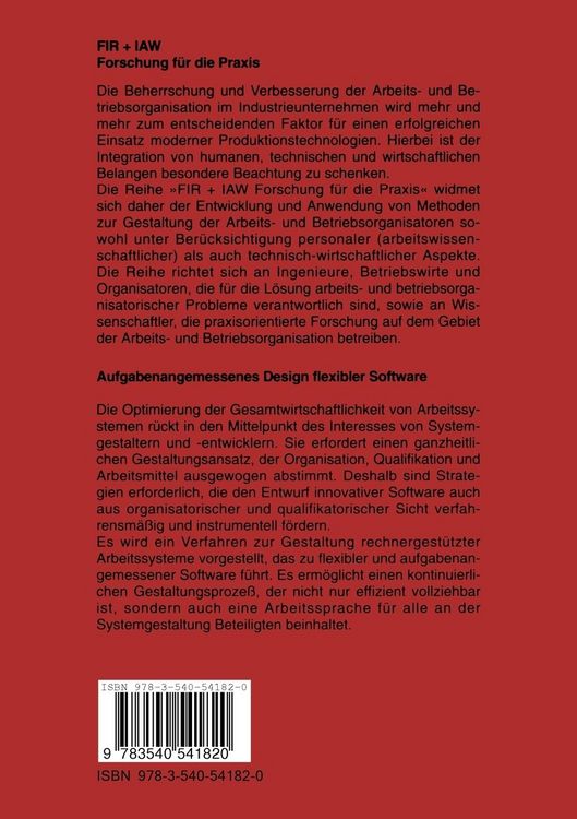 Produktbild: Aufgabenangemessenes Design flexibler Software