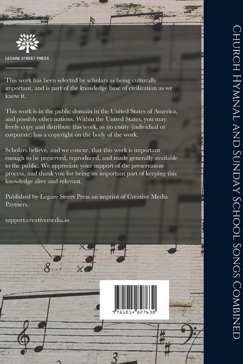 Produktbild: Church Hymnal and Sunday School Songs Combined: a Collection Covering Every Phase of Interdenominational Church and Sunday School Work