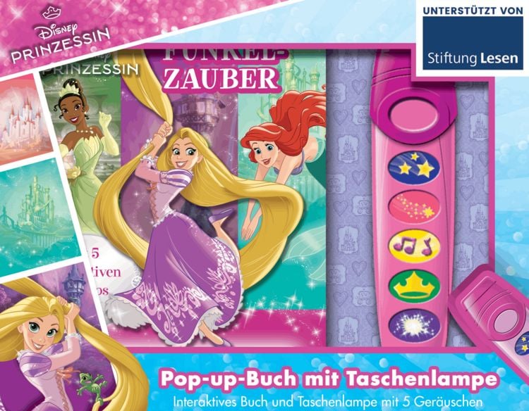 Produktbild: Disney Prinzessinnen - Funkelzauber - Pappbilderbuch mit Taschenlampe und Pop-ups - Bilderbuch mit 5 tollen Ger&auml;uschen