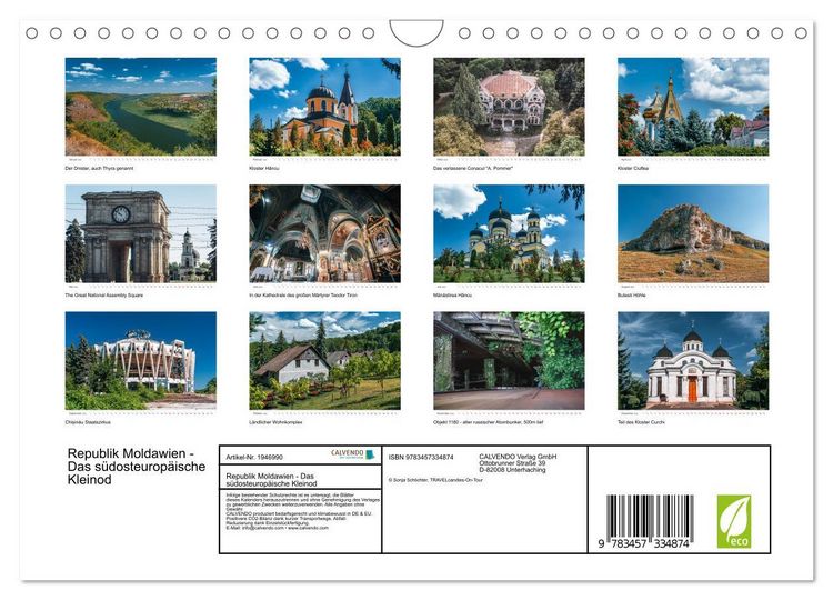 Produktbild: Republik Moldawien - Das s&uuml;dosteurop&auml;ische Kleinod (Wandkalender 2026 DIN A4 quer), CALVENDO Monatskalender
