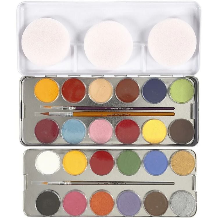 Produktbild: EULENSPIEGEL Schminkpalette 24 Farben 26 Teile Metalletui