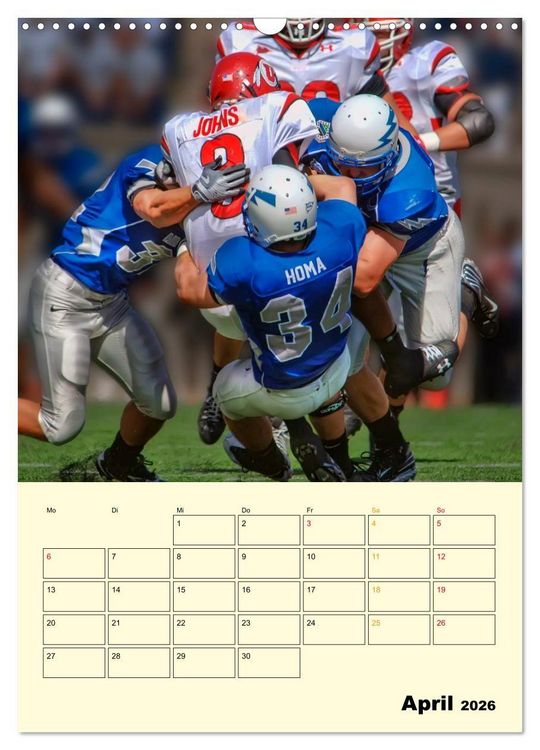 Produktbild: American Football, Team-Arbeit (Wandkalender 2026 DIN A3 hoch), CALVENDO Monatskalender