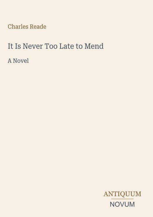 Produktbild: It Is Never Too Late to Mend
