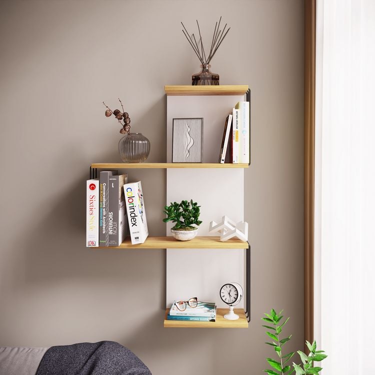 Produktbild: Holz Wandregal H&auml;ngeregal Regal Dolira L