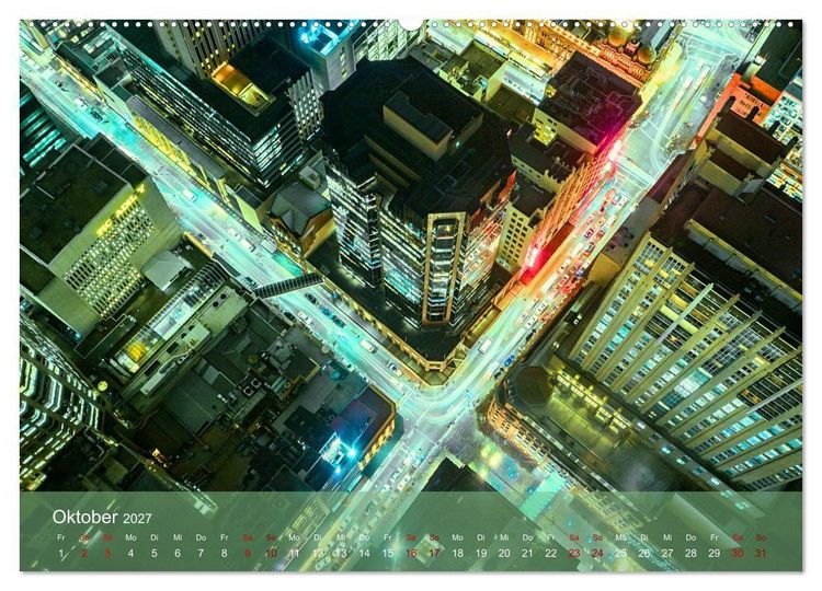 Produktbild: Traffic Lights - Gro&szlig;stadtverkehr der sch&ouml;nsten Metropolen von oben (hochwertiger Premium Wandkalender 2027 DIN A2 quer), Kunstdruck in Hochglanz