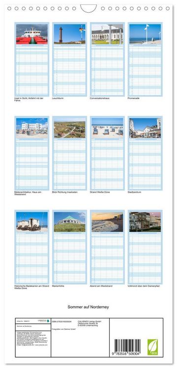 Produktbild: Familienplaner 2026 - Sommer auf Norderney mit 5 Spalten (Wandkalender, 21 x 45 cm) CALVENDO
