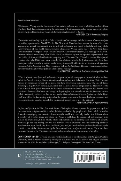Produktbild: Vecsey, C: Jews and Judaism in The New York Times