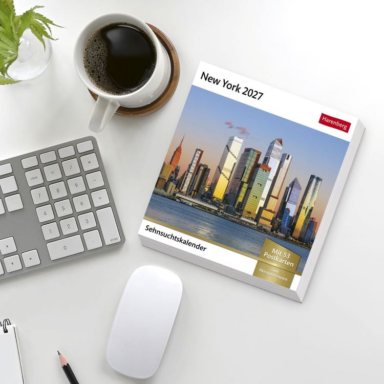 Produktbild: New York Sehnsuchtskalender 2027 - Wochenkalender mit 53 Postkarten