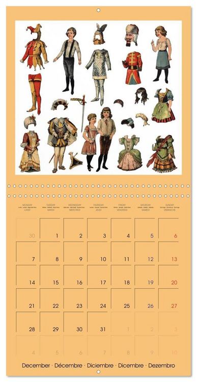 Produktbild: CHARMING OLD PAPER DOLLS (Wall Calendar 2026 12 &times; 12 Inch) CALVENDO 12 Month Wall Calendar