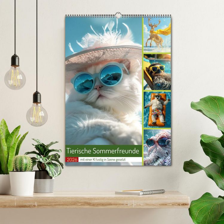 Produktbild: Tierische Sommerfreunde (Wandkalender 2026 DIN A2 hoch), CALVENDO Monatskalender