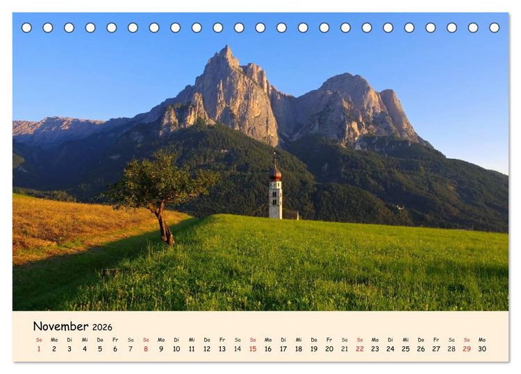 Produktbild: S&uuml;dtirol - Zwischen Ortler und Dolomiten (Tischkalender 2026 DIN A5 quer), CALVENDO Monatskalender