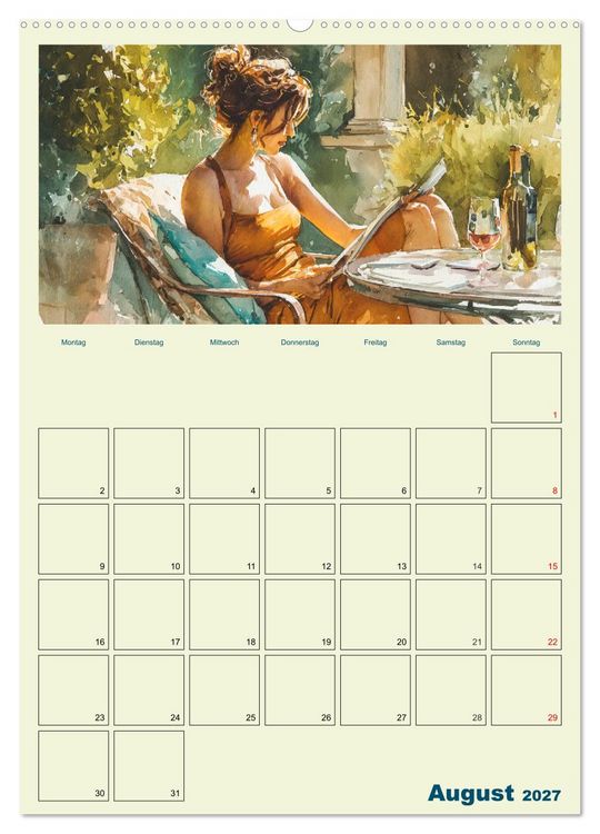 Produktbild: Frauen im Garten. Poesie im Aquarell-Stil (Wandkalender 2027 DIN A2 hoch), CALVENDO Monatskalender
