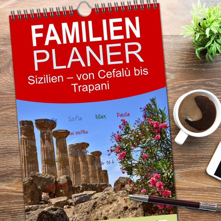 Produktbild: Familienplaner 2026 - Sizilien &ndash; von Cefal&ugrave; bis Trapani mit 5 Spalten (Wandkalender, 21 x 45 cm) CALVENDO