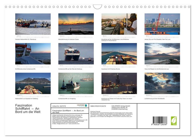 Produktbild: Faszination Schifffahrt &ndash; An Bord um die Welt (Wandkalender 2026 DIN A3 quer), CALVENDO Monatskalender