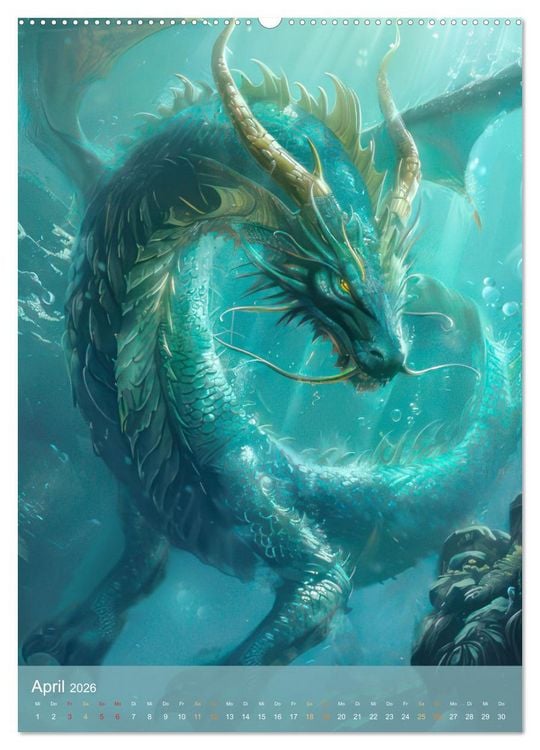 Produktbild: Drachen - Im Fantasieland gesichtet (hochwertiger Premium Wandkalender 2026 DIN A2 hoch), Kunstdruck in Hochglanz