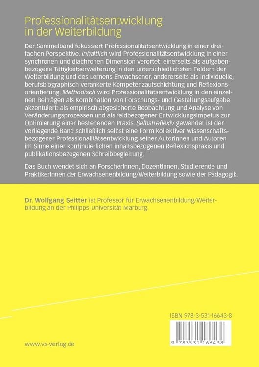 Produktbild: Professionalit&auml;tsentwicklung in der Weiterbildung