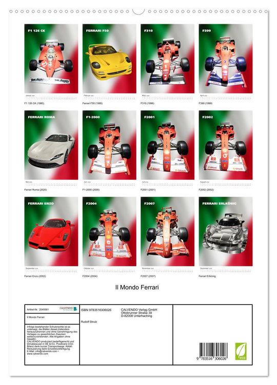 Produktbild: Il Mondo Ferrari (hochwertiger Premium Wandkalender 2026 DIN A2 hoch), Kunstdruck in Hochglanz