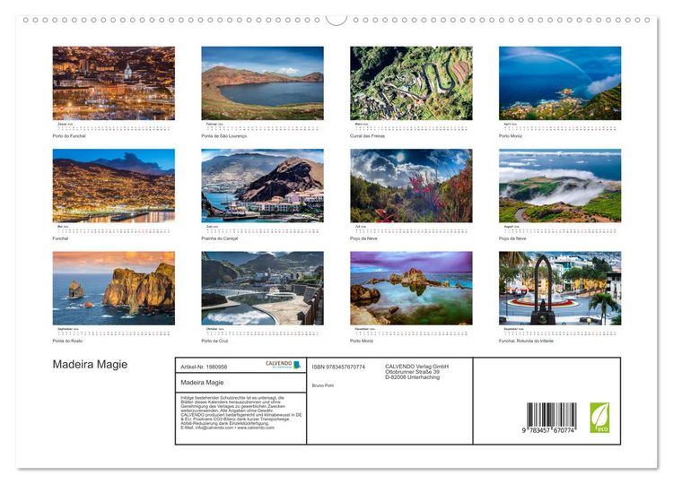 Produktbild: Madeira Magie (hochwertiger Premium Wandkalender 2026 DIN A2 quer), Kunstdruck in Hochglanz