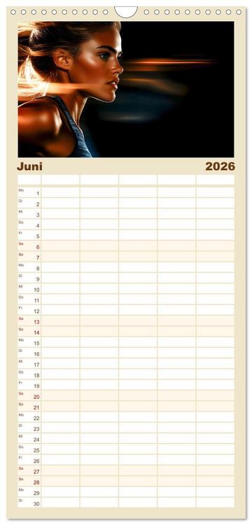 Produktbild: Familienplaner 2026 - Sport Art mit 5 Spalten (Wandkalender, 21 x 45 cm) CALVENDO