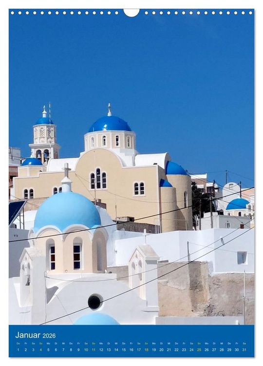 Produktbild: SANTORIN &ndash; Einziartige Motive der griechischen Trauminsel (Wandkalender 2026 DIN A3 hoch), CALVENDO Monatskalender