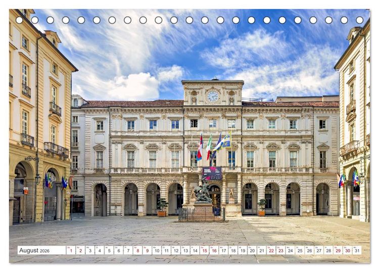 Produktbild: Turin - Zwischen Kaffeeh&auml;usern und K&ouml;nigsschl&ouml;ssern (Tischkalender 2026 DIN A5 quer), CALVENDO Monatskalender