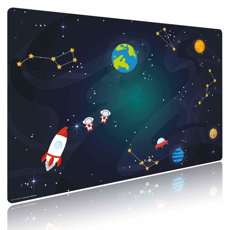 Produktbild: Cover-your-desk Schreibtischunterlage f&uuml;r Kinder und Erwachsene Weltraumabenteuer, aus hochwertigem Vinyl , 60 x 40 cm