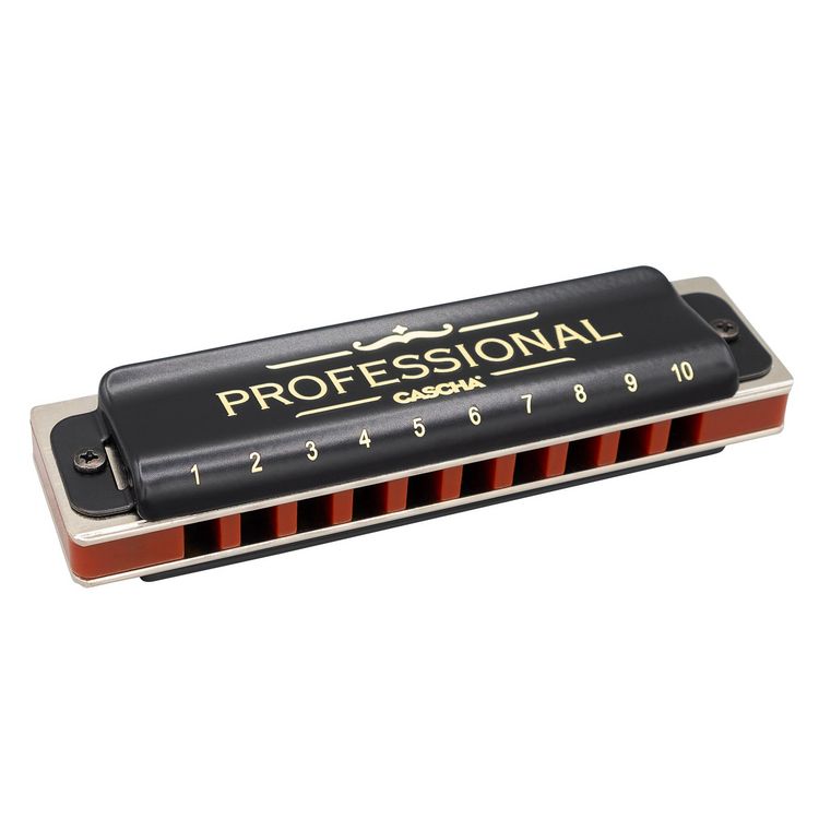 Produktbild: Professional Blues Harmonica in Bb (incl. case and cleaning cloth)