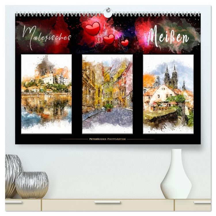 Produktbild: Malerisches Mei&szlig;en (hochwertiger Premium Wandkalender 2026 DIN A2 quer), Kunstdruck in Hochglanz