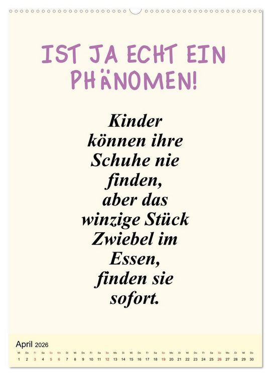 Produktbild: Spr&uuml;che-Kalender. Lustiges f&uuml;r die Familie! (Wandkalender 2026 DIN A2 hoch), CALVENDO Monatskalender