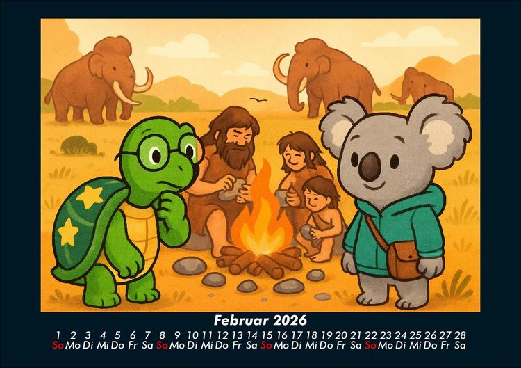 Produktbild: Taz & Kiki - Eine Reise durch die Zeit 2026 Fotokalender DIN A5