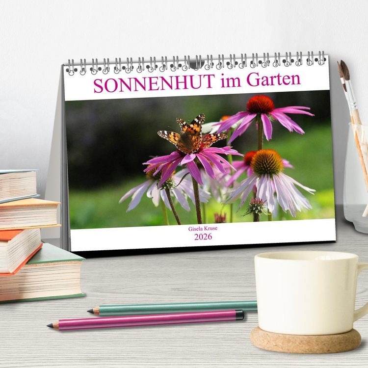Produktbild: Sonnenhut im Garten (Tischkalender 2026 DIN A5 quer), CALVENDO Monatskalender
