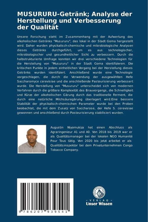 Produktbild: MUSURURU-Getr&auml;nk; Analyse der Herstellung und Verbesserung der Qualit&auml;t