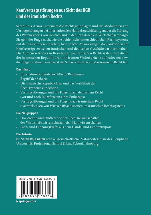 Produktbild: Kaufvertragsst&ouml;rungen aus Sicht des BGB und des iranischen Rechts