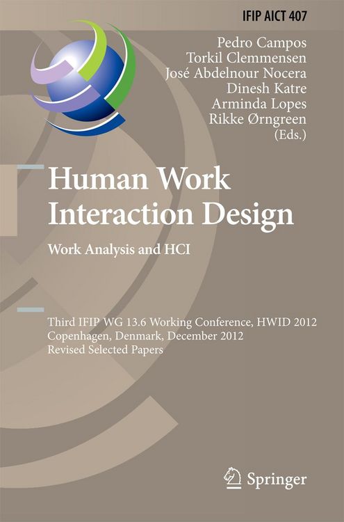 Produktbild: Human Work Interaction Design. Work Analysis and HCI
